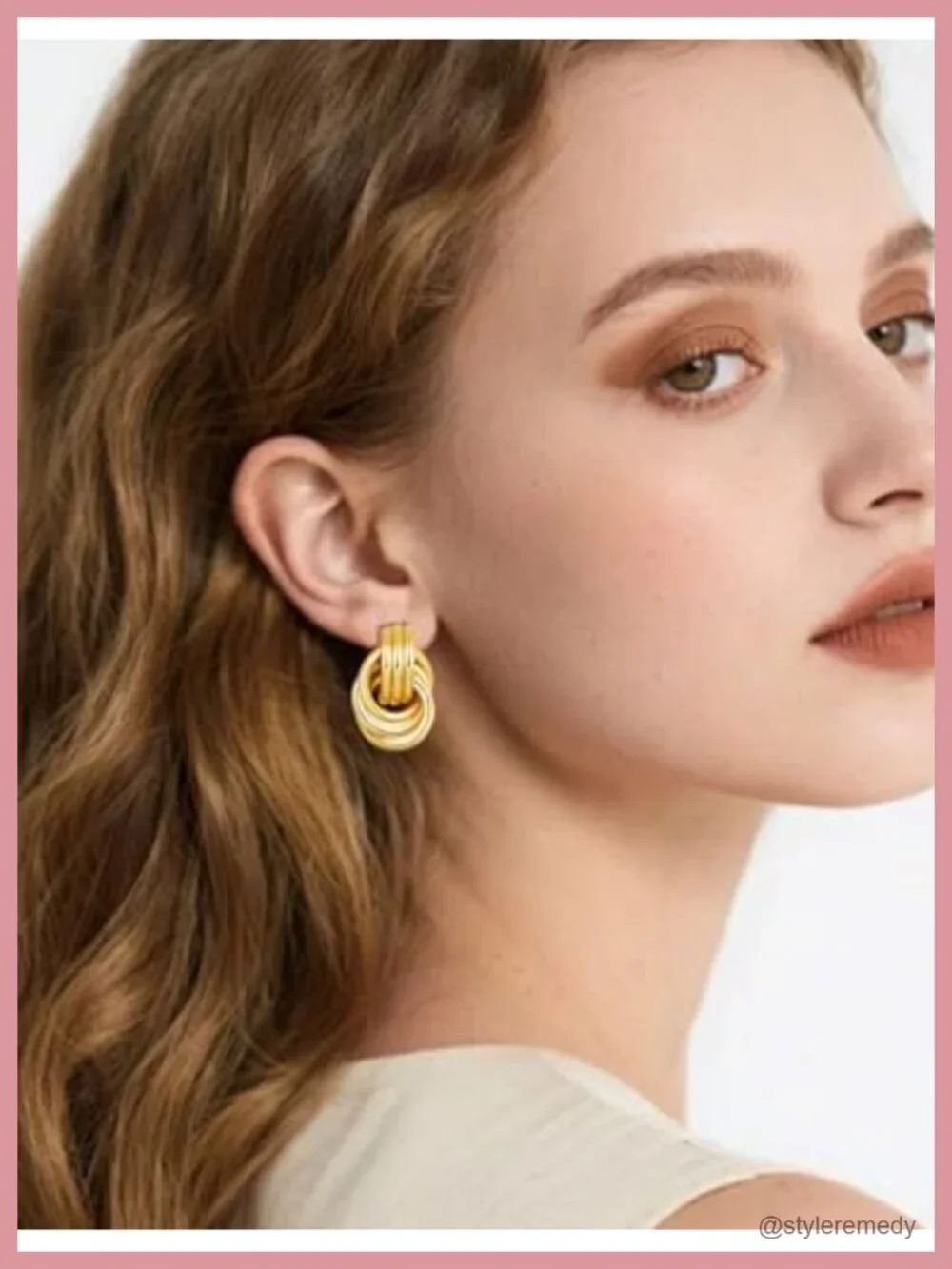 8 Pairs Gold Knot Earrings Set Chunky Statement Long Drop Dangle Geometric